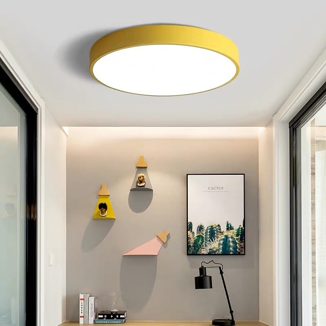  30cm LED Ceiling Light Basic Modern Matte Multi-shade Dimmable Flush Mount Lights Plastic Bowl Painted Finishes AC110-240V