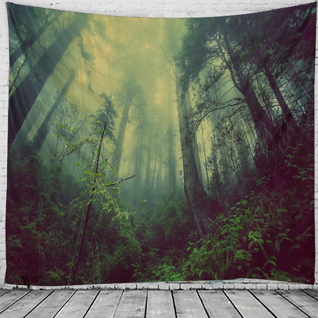 Home & Garden Home Decor | Wall Tapestry Art Decor Blanket Curtain Hanging Home Bedroom Living Room Decoration Forest View - OK5