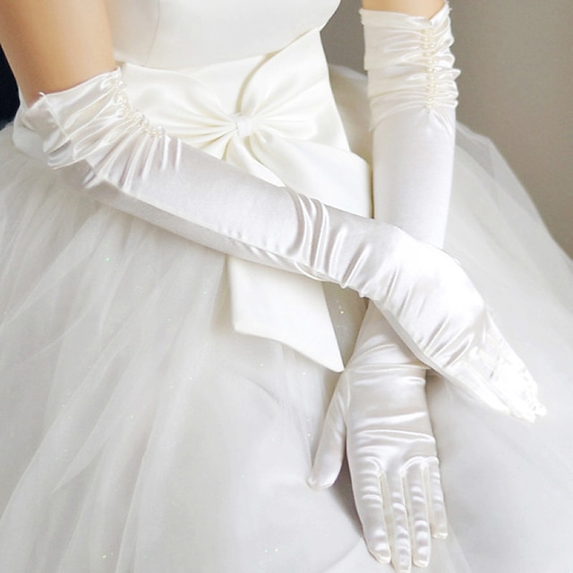  Satin Opera Length Glove Gloves With Solid Wedding / Party Glove