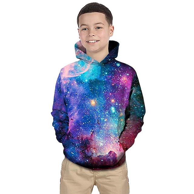 Baby & Kids Boys Clothing | Kids Toddler Boys Hoodie & Sweatshirt Long Sleeve Fantastic Beasts Galaxy Print Geometric 3D Print P