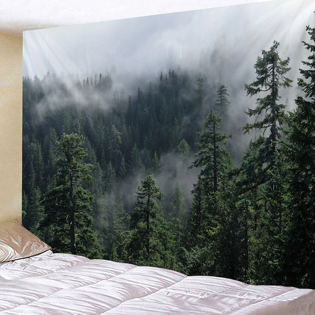 Large Wall Tapestry Art Decor Blanket Curtain Hanging Home Bedroom Living Room Decoration Forest View 11