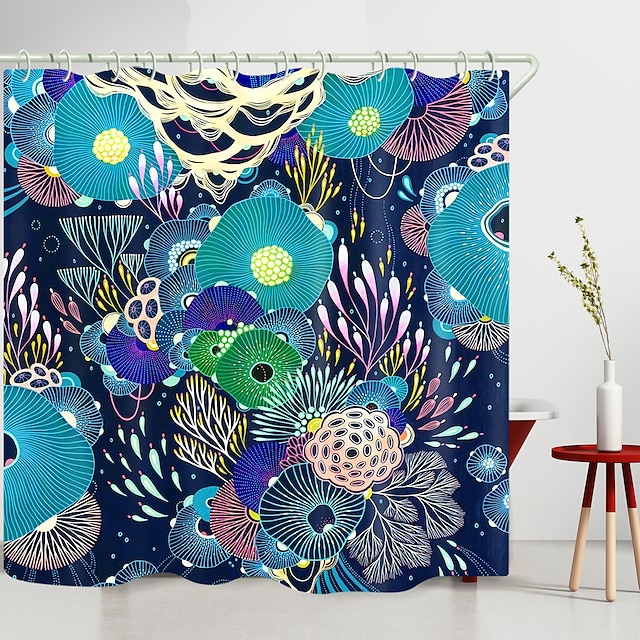 Home & Garden Bath Accessories | Shower Curtains & Hooks Modern Polyester New Design 70 Inch - GZ45296