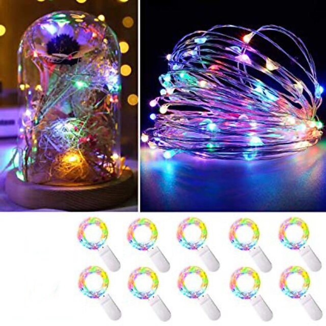  Guirlande lumineuse élégante à 10 LED pour réception de mariage, 1 m, 10 LED, fil de cuivre, alimentée par batterie, pour Noël, fête, mariage, décoration de la maison, sans batterie