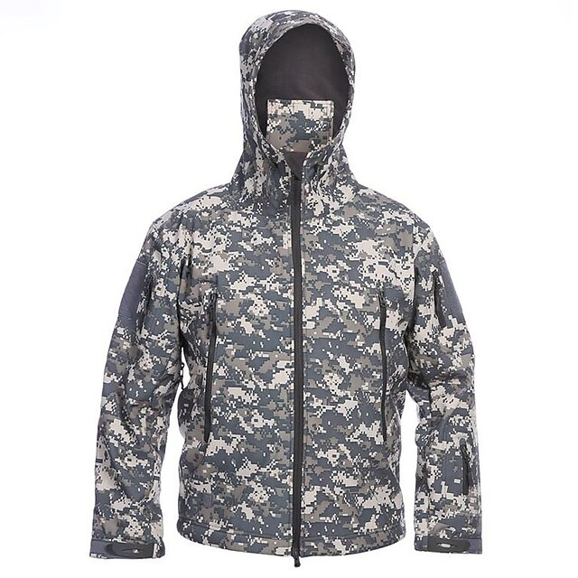 Men's Hoodie Jacket Softshell Jacket Camouflage Hunting Jacket Outdoor ...