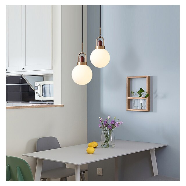 Lights & Lighting Pendant Lights | 20 cm Single Design Pendant Light Metal Glass Globe Electroplated Nordic Style 110-120V 220-2