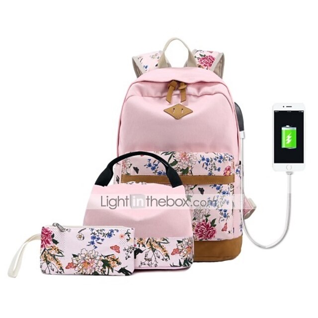 Mochilas lindas de lona para mochilas escolares para niñas adolescentes y mujeres con bolsa de almuerzo y estuche para lápices 2023 – $29.99