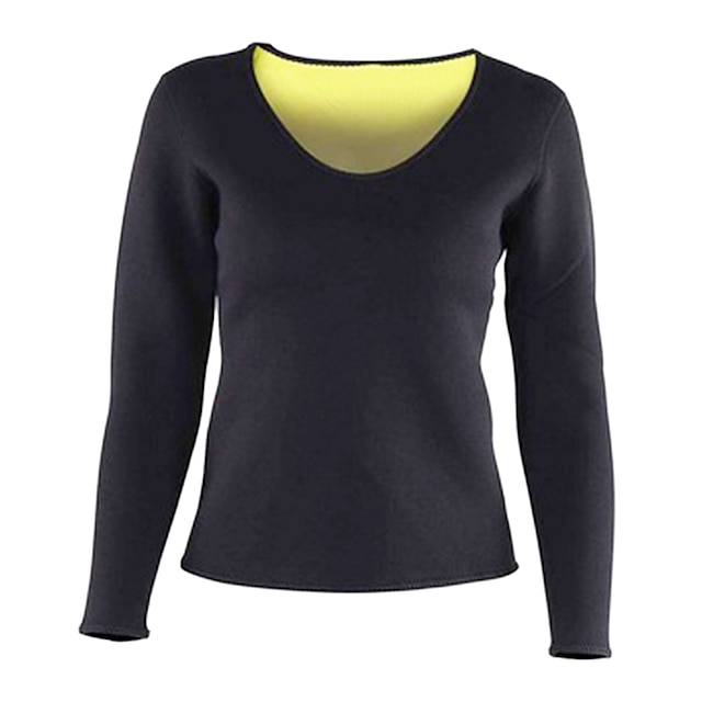  camicia da donna in neoprene caldo camicia in neoprene tuta da sauna camicia da shaper corpo sudore camicia dimagrante a maniche lunghe (m)