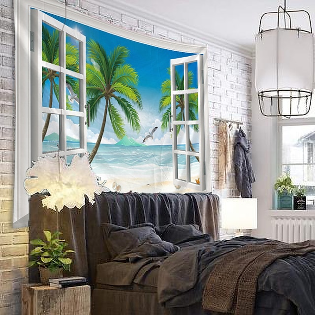 Home & Garden Home Decor | Window Landscape Wall Tapestry Art Decor Blanket Curtain Hanging Home Bedroom Living Room Decoration 