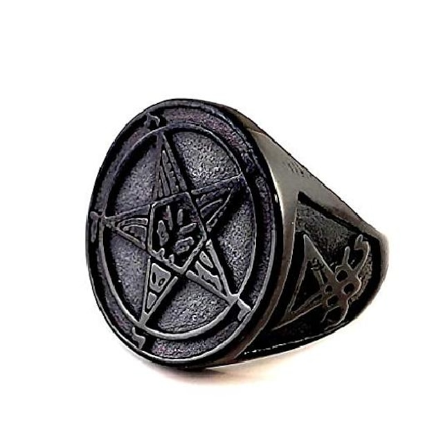 noot Opnieuw schieten Viskeus church of satan - sigil of baphomet ring sz. 8-13 black (7) 8478870 2023 –  $7.69