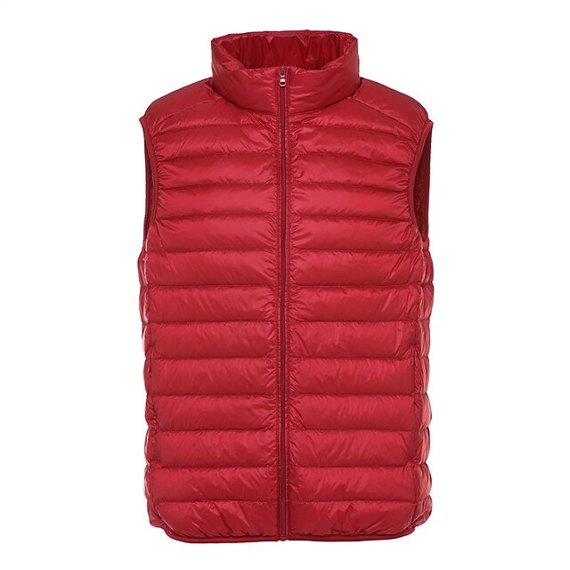 

Men's Quilted Puffer Vest Down Vest Hiking Fleece Vest Sleeveless Winter Jacket Trench Coat Top Outdoor Windproof Quick Dry Lightweight Breathable Autumn / Fall Winter Fleece Lake blue Navy Wine