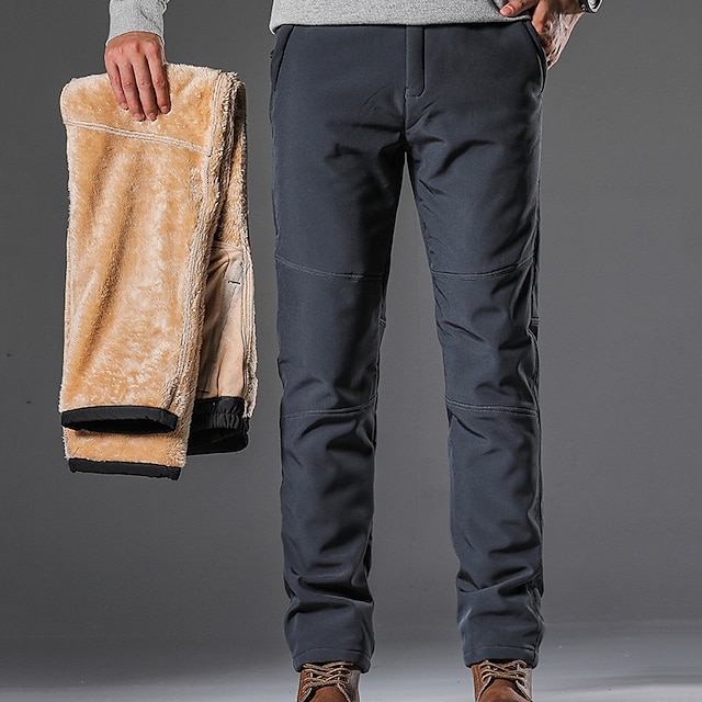 Men Sherpa Fleece Lined Pants Running Sweatpants Warm Winter Plus Size Trousers 