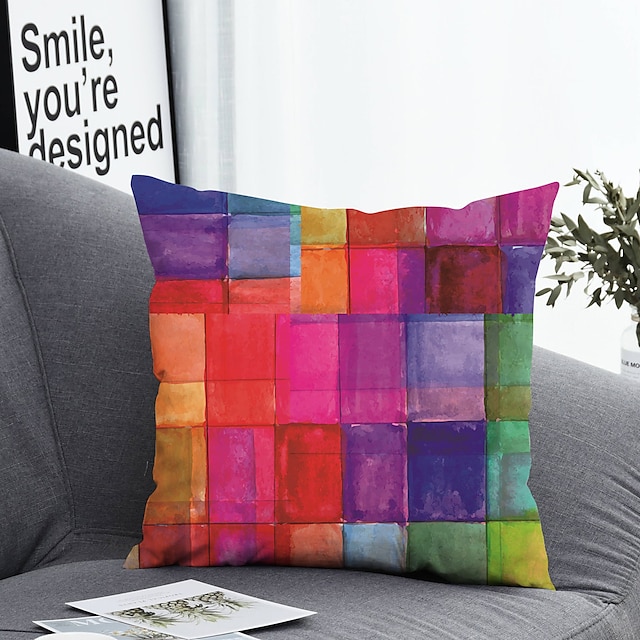 1 pcs Polyester Pillow Cover & Insert Simple Classic Square Zipper Polyester Traditional Classic