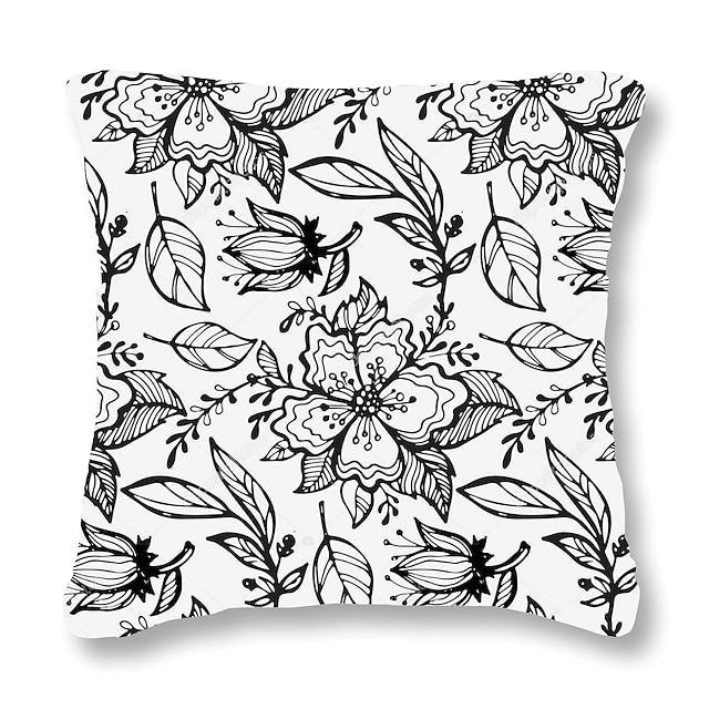 Home & Garden Home Decor | 1 pcs Polyester Pillow Cover & Insert, Floral&Plants Simple Classic Square Zipper Polyester Tradition