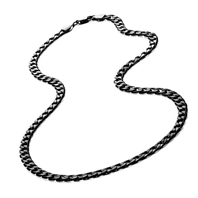 Urban Jewelry Powerful Mens Necklace Black 316l Stainless Steel Chain 46 54 59 66 Cm 6mm