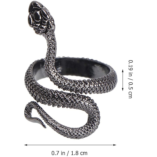 Shoes & Bags Fashion Accessories | Snake Finger Ring Antique Cocktail Ring Animal Personality Retro Punk Rock Fashion Jewelry fo