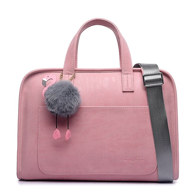  női táskák pu bőr laptop táska aktatáska cipzáras irodai karrier kézitáska rózsaszínű