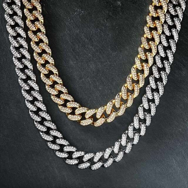 Men S Cuban Chain Link Necklace Hip Hop Chain Gold Silver 45 50 55 60 Cm Necklace Jewelry For Street 21 15 74