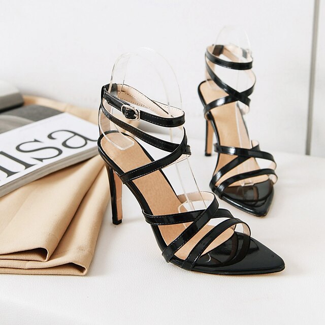minimalist heeled leather sandals