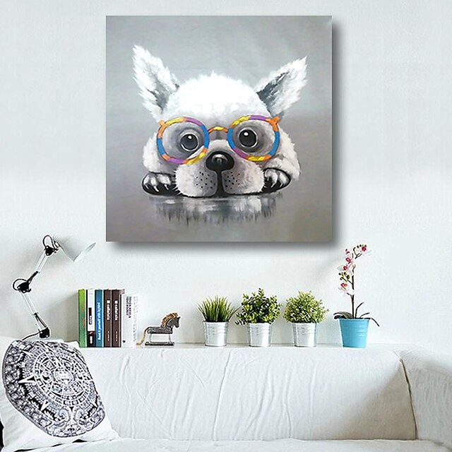 Home & Garden Wall Art | Nursery Oil Painting Hand Painted Square Animals Pop Art Modern Stretched Canvas - TF56348