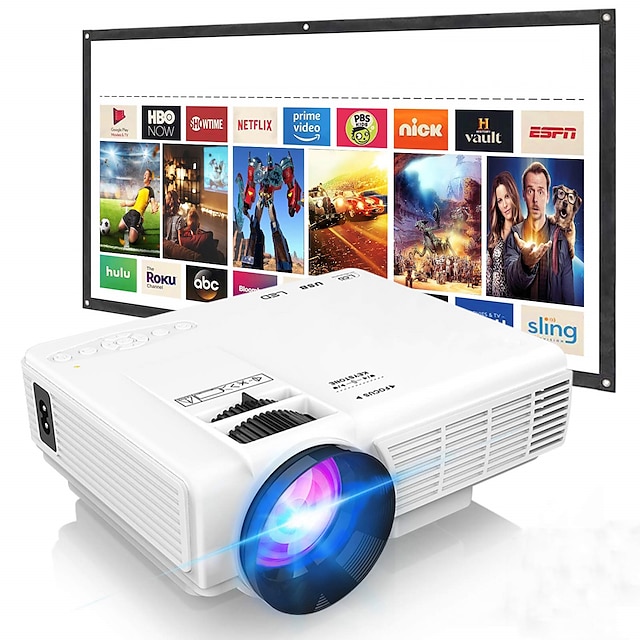 Latest Upgrade 7500Lumens Mini Projector for Outdoor Movies, Full HD 1080P 170