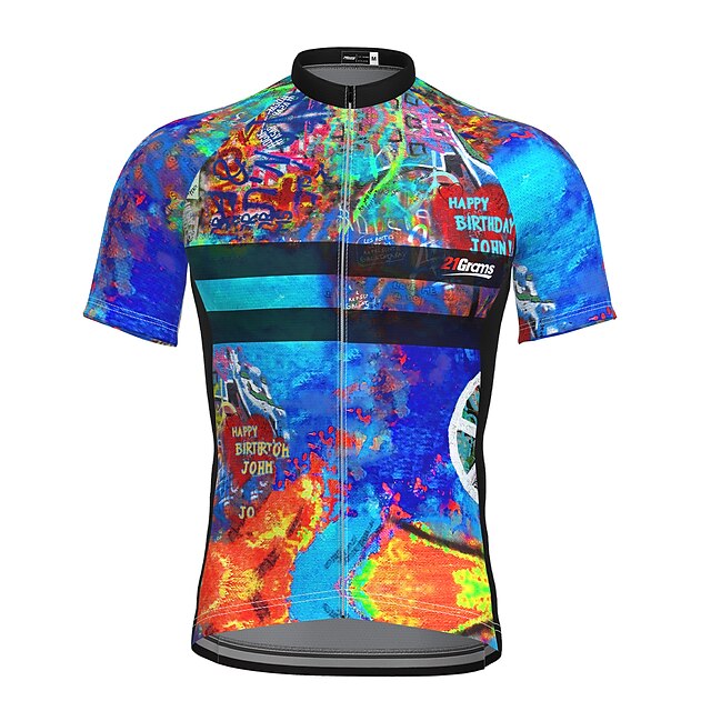 Sports & Outdoors Cycling | 21Grams Mens Short Sleeve Cycling Jersey Bike Jersey Top with 3 Rear Pockets Mountain Bike MTB Road 