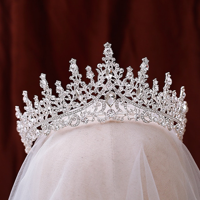  Crown Tiaras Κράμα Γάμου Ειδική Περίσταση Ημέρα του Αγίου Βαλεντίνου Βαλεντίνος Πολυτέλεια Πριγκίπισσα Με Τεχνητό διαμάντι Ακουστικό Καπέλα