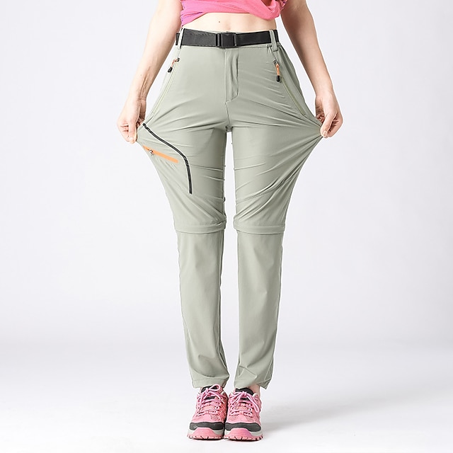  Damen Wanderhosen Cabrio-Hosen / Zip-Off-Hosen Volltonfarbe Außen Leicht Atmungsaktiv Komfort Rasche Trocknung Unten Schwarz Grün Jagd Angeln Klettern M L XL XXL XXXL