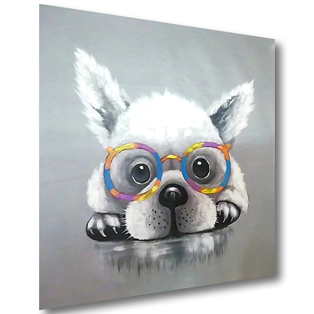 Home & Garden Wall Art | Nursery Oil Painting Hand Painted Square Animals Pop Art Modern Stretched Canvas - TF56348