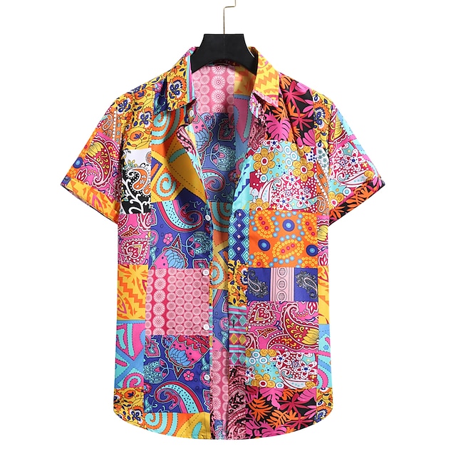 Hawaii Multicolored Paisley Shirt Mens Graphic Boho Floral Tropical ...