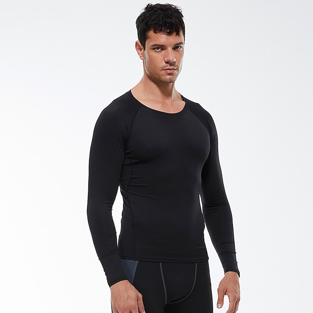 Sports & Outdoors Running, Jogging & Walking | YUERLIAN Mens Long Sleeve Compression Shirt Running Shirt Tee Tshirt Top Athletic