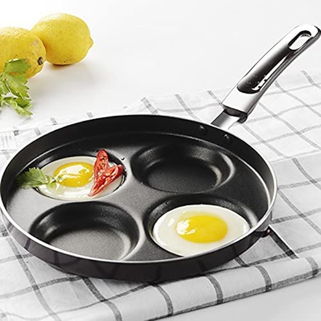  Non-stick Egg Pan with 4 Holes Fried Egg Pan 24CM Divided Fried Eggs Pancakes