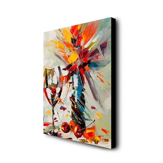 Home & Garden Wall Art | Oil Painting Handmade Hand Painted Wall Art Abstract Still Life Wine Glass Home Decoration Décor Stretc