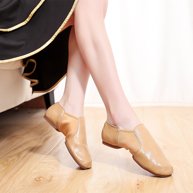  Pentru femei Pantofi de jazz Pantofi De Dans Antrenament Performanță Josi Brant mai moale Grosime călcâială Loafer Elastic Care alunecă Negru Cămilă Rosu