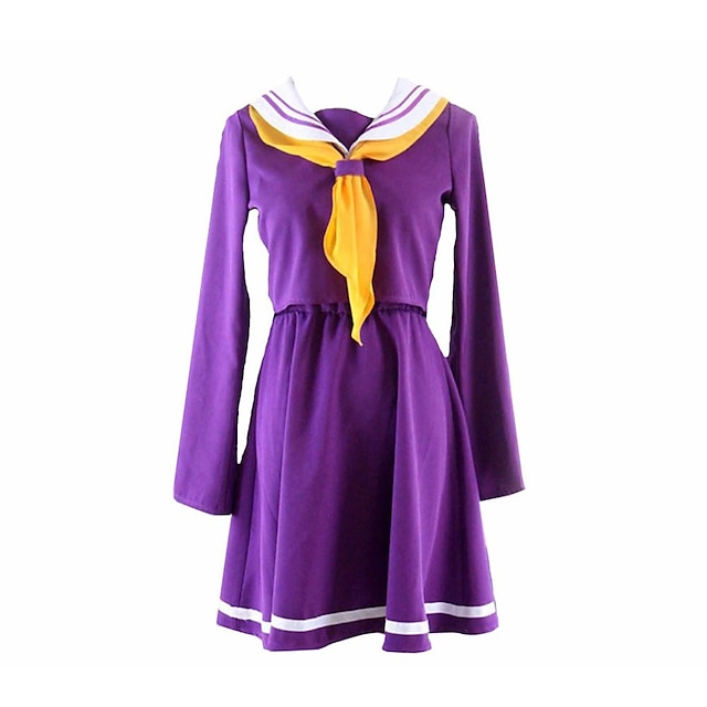  Inspired by No Game No Life Shiro Schoolgirls Anime Cosplay Costumes Japanese Cosplay Suits School Uniforms Solid Colored Long Sleeve Cravat Coat Dress For Men's Women's / Socks
