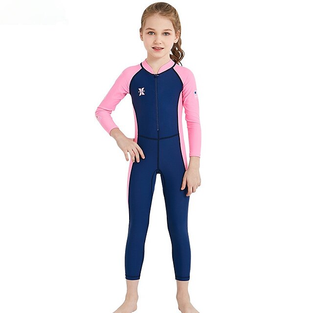 Baby & Kids Girls Clothing | Kids Girls Swimwear Rash Guard One Pieces One Piece Swimsuit Print Swimwear Print Color Block Blue 