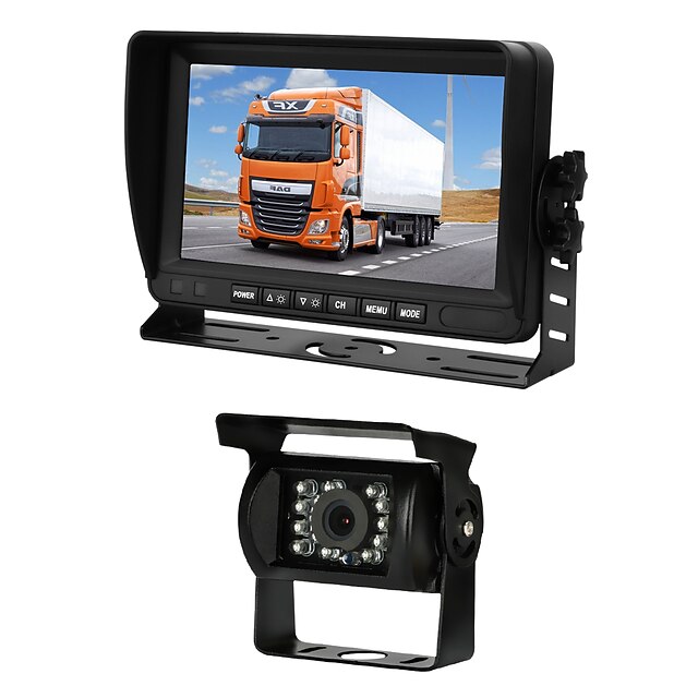 Rear View Camera Kit with 7 LCD Monitor 120 Wide Angle Rearview Camera