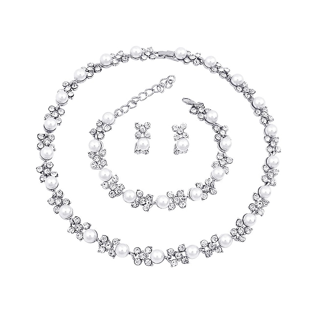  Pentru femei Seturi de bijuterii Cercei cu herghelie Suvite de perle femei Elegant Perle Diamante Artificiale cercei Bijuterii Roz auriu / Alb Pentru Petrecere Nuntă Aniversare Zi de Naștere