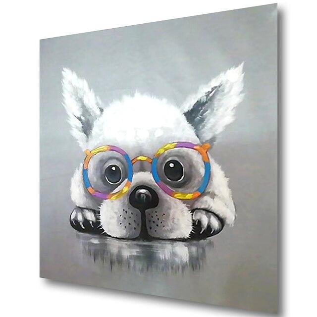 Home & Garden Wall Art | Nursery Oil Painting Hand Painted Square Animals Pop Art Modern Stretched Canvas - TF56348