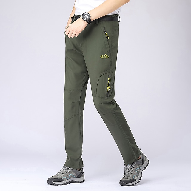  Herren Wanderhosen Volltonfarbe Sommer Außen Windundurchlässig Rasche Trocknung Tasche mit Reißverschluss Atmungsaktiv Elastan Unten Grau Grün Dunkelmarine Schwarz Jagd Angeln Klettern L XL XXL XXXL