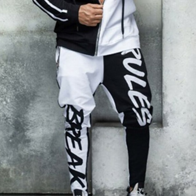 Graysky Mens Zipper Patchwork Hoodie Sweatshirt Tops Pants Sets Tracksuit Jogging Sweatsuit Activewear