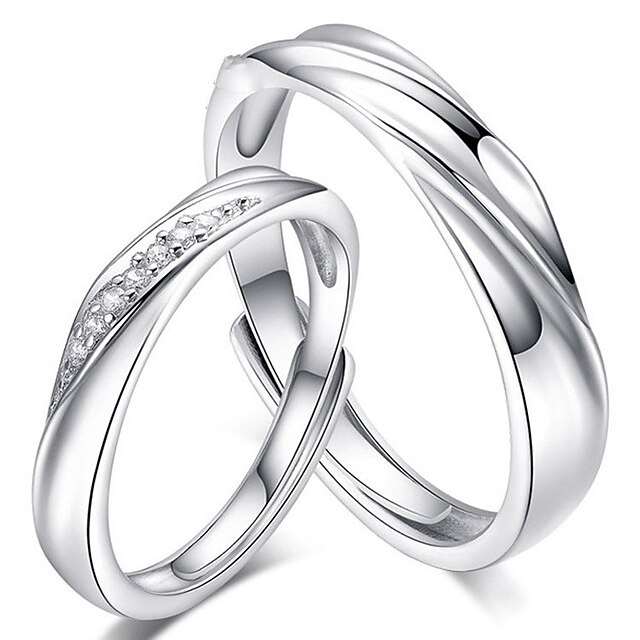 Shoes & Bags Fashion Accessories | 1 Pair Couple Rings Band Ring For Couples Wedding Engagement Valentines Day S925 Sterling Sil