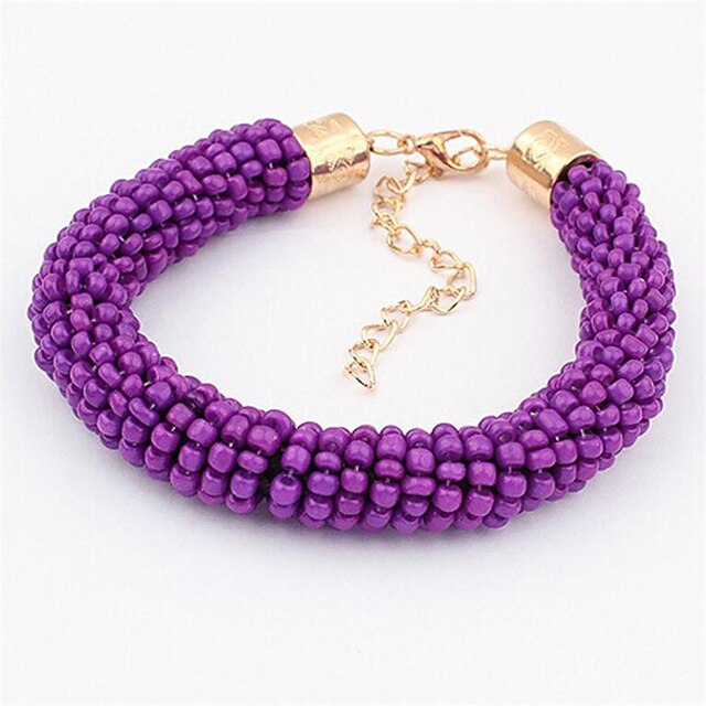 Shoes & Bags Fashion Accessories | Womens Bead Bracelet Classic Flower Fashion Alloy Bracelet Jewelry Purple For Date Birthday B