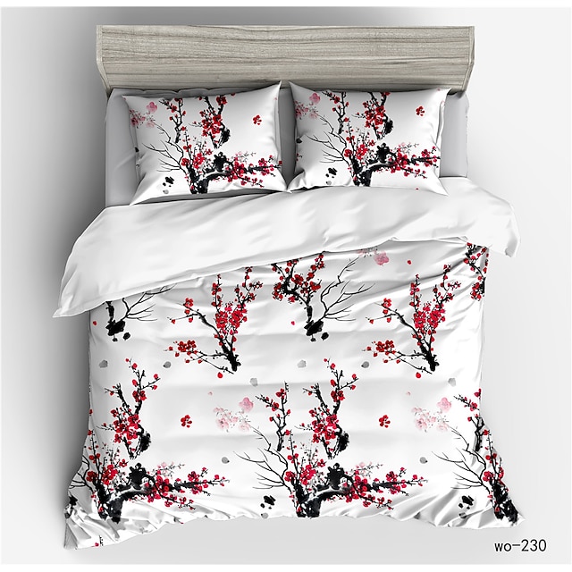 

3-Piece Duvet Cover Set Hotel Bedding Sets Comforter Cover with Soft Lightweight Microfiber, Include 1 Duvet Cover, 2 shams for Double/Queen/King