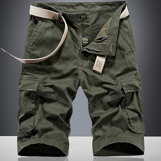 

Men's Hiking Cargo Shorts Hiking Shorts Military Solid Color Summer Outdoor 10 Ripstop Multi-Pockets Breathable Wear Resistance Cotton Knee Length Shorts Army Green Khaki Dark Blue Work Hunting