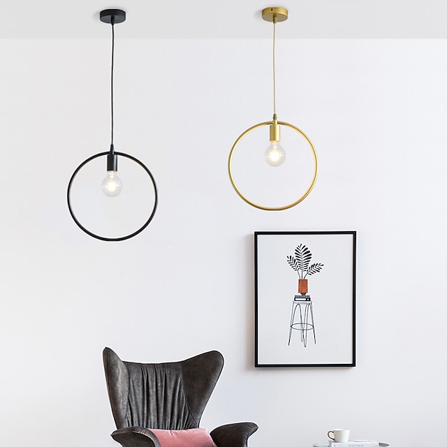 Lights & Lighting Pendant Lights | 33 cm Globe Design Circle Design Square Line Design Pendant Light Metal Minimalist Painted Fi