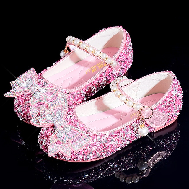 Shoes & Bags Kids Shoes | Girls Flats Mary Jane Flower Girl Shoes Princess Shoes Rubber PU Little Kids(4-7ys) Big Kids(7years +)