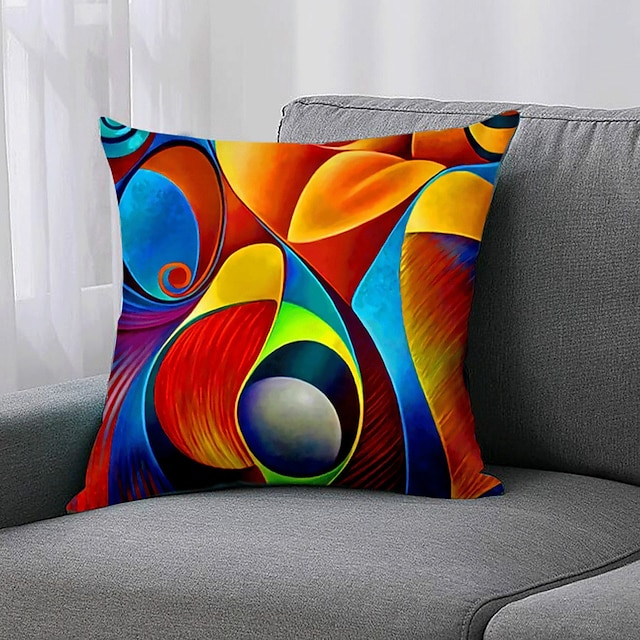  Geometric Throw Pillow Cover 1Pc Double Side Print Cushion Cover Abstract Sofa Bedroom Soft Decorative Pillowcase for Bedroom Livingroom Sofa Couch Chair Superior Quality Machine Washable