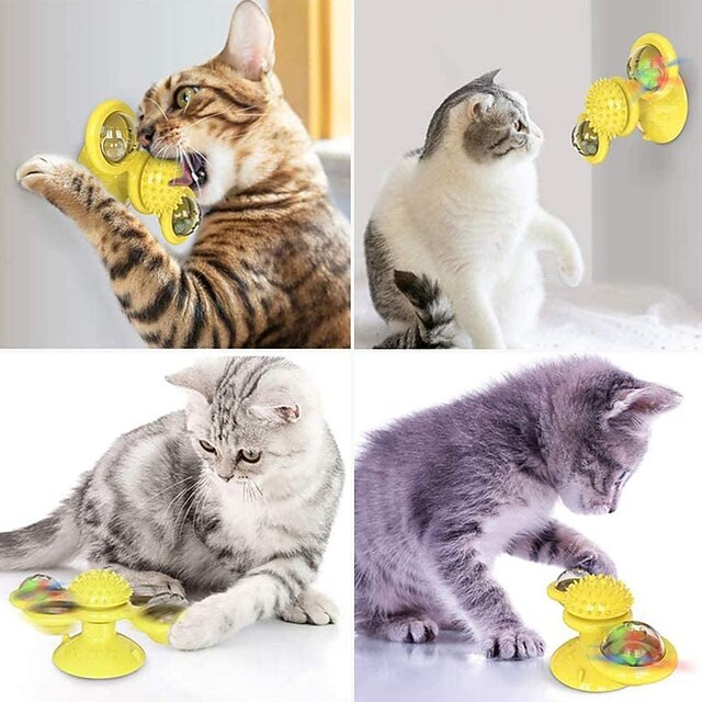 Cat Teasers Interactive Toy Rotating Toy Cat Toys Set Windmill