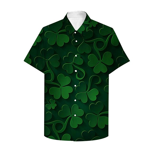  St.Patrick's Day Men's Shirt 3D Print Graphic Prints Saint Patrick Day Button-Down Print Short Sleeve Daily Tops Casual Hawaiian