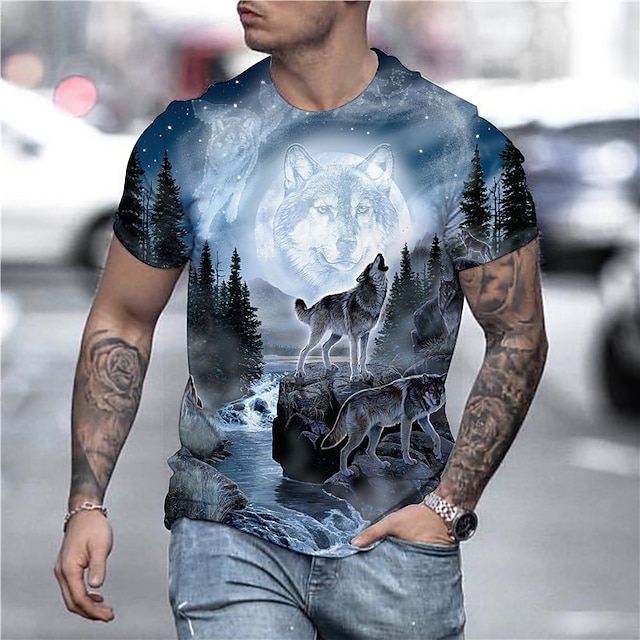  Per uomo maglietta Camicia Animali 3D Rotonda Arcobaleno Manica corta Stampa 3D Plus Size Giornaliero Per eventi Stampa Top Streetwear Esagerato